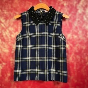 JUICY COUTURE ETON Dark Academia Black Academia Plaid Wool Studded Top 4